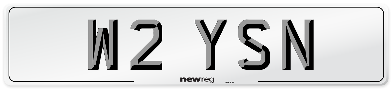 W2 YSN Number Plate from New Reg